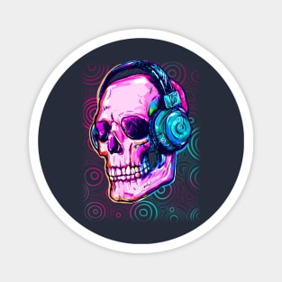 Abstract Music Skull Magnet